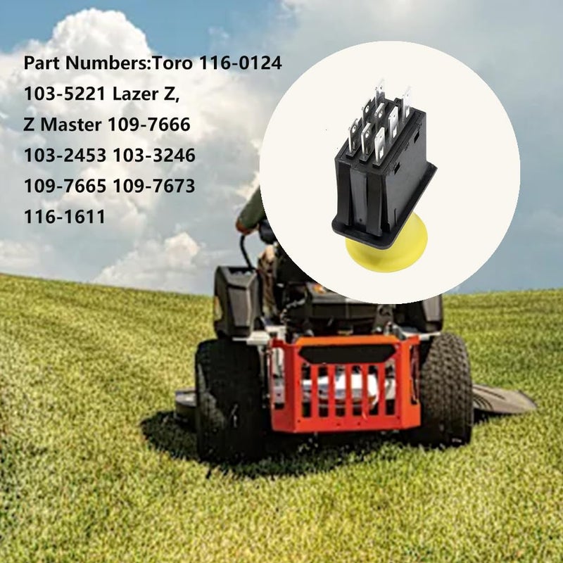 Diskary Lawn Mower PTO Switch Pull/Push 10A 8 Terminals for Exmark Toro 116-0124 103-5221 Lazer Z, Delta 6201-342, 6204-342, MTD 725-07520 - Image 4